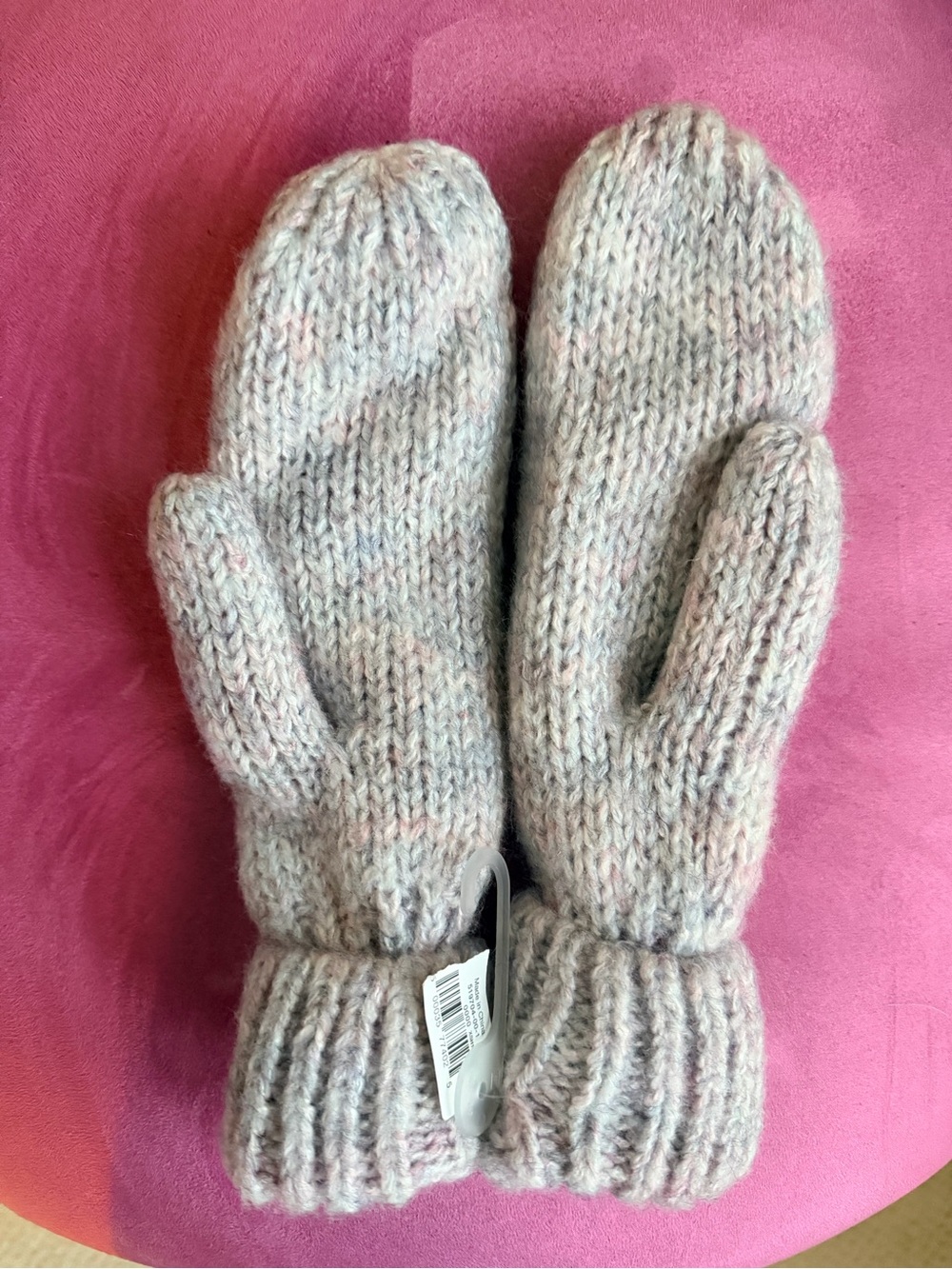 Womens Pink Knit Mittens - Gap